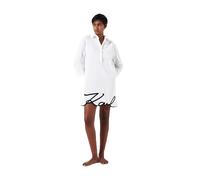 KARL LAGERFELD Karl DNA Signature Robe de Plage, Blanc, L Femme