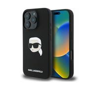 Karl Lagerfeld Karl Head Housse en silicone noir pour Magsafe - iPhone 16 Pro Max