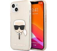 Karl Lagerfeld Karl's Head Glitter - Étui pour iPhone 13 Mini (or)