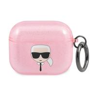 Karl Lagerfeld Kars Head Silicone Glitter Case Apple AirPods 3 (2021) Rose