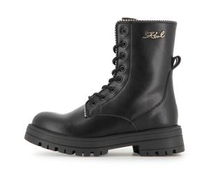 Karl Lagerfeld Kids - Botte À Lacets Mi-mollet En Cuir De Vachette - Black - Fille - Taille 32