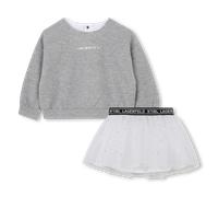 Karl Lagerfeld Kids - Ensemble Sweat Et Jupe - Gris Ecru - Fille - 5 Ans