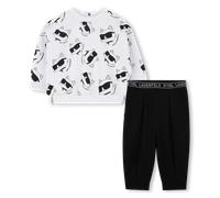 Karl Lagerfeld Kids - Ensemble Sweat Et Pantalon - Blanc Noir - Fille - 9 Mois