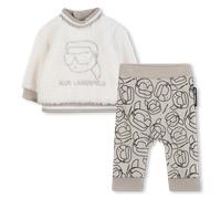 Karl Lagerfeld Kids - Ensemble Sweatshirt Et Bas De Jogging - Ecru Beige - Garçon - 18 Mois