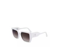 Karl Lagerfeld Femme KL6098S 105 Lunettes de soleil Animal de compagnie recyclé Blanc Marron Carré Normale Normale