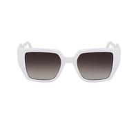 Karl Lagerfeld Femme KL6098S 105 Lunettes de soleil Animal de compagnie recyclé Blanc Marron Carré Normale Normale