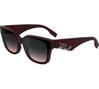Karl Lagerfeld Femme KL6161S 601 Lunettes de soleil Acétate Bordeaux Gris Carré Normale Ombré