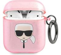 Karl Lagerfeld Kla2Ukhgp Airpods 1/2 Cover Różowy/Pink Glitter Karl`s Head