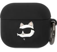 Karl Lagerfeld KLA3RUNCHK Étui pour Airpods 3 Noir Silicone Choupette Head 3D