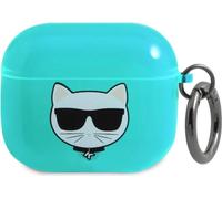 Karl Lagerfeld KLA3UCHFL Housse de Protection pour AirPods 3 Bleu/Bleu