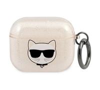 Karl Lagerfeld KLA3UCHGD Étui à paillettes Choupette pour Apple AirPods 3, or
