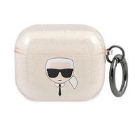 Karl Lagerfeld KLA3UKHGD Coque de Protection pour AirPods 3 Doré à Paillettes