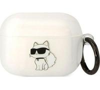 Karl Lagerfeld KLAPHNCHTCT Airpods Pro housse transparente Ikonik Choupette, ?tui pour ?couteurs + casque, Blanc