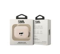 Karl Lagerfeld KLAPRUNCHP Coque AirPods Pro rose/rose Silicone T?te de Choupette 3D, ?tui pour ?couteurs + casque