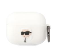 Karl Lagerfeld KLAPRUNIKH Étui AirPods Pro, blanc, silicone blanc Karl Head 3D