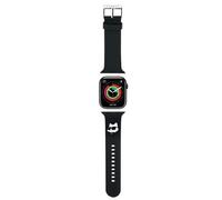 KARL LAGERFELD KLAWLSLCNK Bracelet de montre pour Apple Watch 42/44/45 mm Noir Bracelet 3D en caoutchouc Choupette Head, Silicone