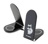 Karl Lagerfeld KLDCRFALCHNK Chargeur inductif pliable 2 en 1 15 W Noir Choupette