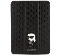 Karl Lagerfeld KLFC11SAKHPKK Étui de Protection pour iPad 10,9" Folio Aimant Allover Noir Saffiano Monogram Iconik