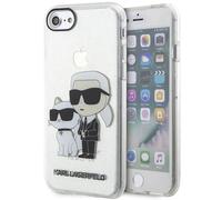 Karl Lagerfeld KLHCI8HNKCTGT iPhone 7/8/ SE 2020 / SE 2022 coque rigide transparente Gliter Karl&Choupette Étui pour téléphone portable