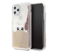 Karl Lagerfeld KLHCN58PABGNU iPhone 11 Pro or rose/or rose coque rigide PEEK A BOO Liquid Glitter Housse de protection