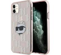 Karl Lagerfeld KLHCN61HKLPCHP iPhone 11 / Xr 6.1" rose hardcase IML Choupette Head & Monogram Housse de protection