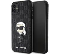 Karl Lagerfeld KLHCN61SANKCPG Coque rigide pour iPhone 11 / XR Argent Saffiano Karl & Choupette