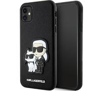 Karl Lagerfeld KLHCN61SANKCPK Coque rigide pour iPhone 11 / XR 6,1" Noir Saffiano Karl & Choupette