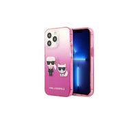 Karl Lagerfeld KLHCP13LTGKCP iPhone 13 Pro / 13 6.1" hardcase /pink Gradient Ikonik Karl & Choupette Handyhülle