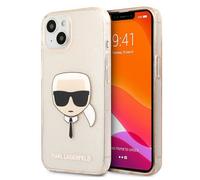Karl Lagerfeld KLHCP13MKHTUGLGO iPhone 13 6.1" gold hardcase Glitter Karl`s Head Handyhülle