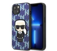 Karl Lagerfeld KLHCP13MPMNIKBL Hardcase iPhone 13 6.1" bleu/bleu Monogram Ikonik Patch Housse pour téléphone portable