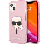 Karl Lagerfeld Klhcp13Skhtuglp Iphone 13 Mini 5.4 Pink/Pink Hardcase Glitter Karl`s Head