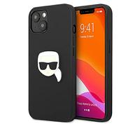 Karl Lagerfeld KLHCP13SPKMK Étui de Protection en Cuir pour iPhone 13 Mini 5,4" Noir Ikonik Karl's Head Metal