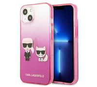 Karl Lagerfeld KLHCP13STGKCP Coque pour iPhone 13 Mini 5,4" Motif Ikonik Karl & Choupette Rose