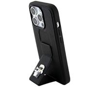 Karl Lagerfeld KLHCP13XGSAKCPK Coque de protection pour iPhone 13 Pro Max 6,7" Noir Coque rigide Support Grip Saffiano Karl&Choupette Pins