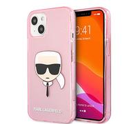 KARL LAGERFELD KLHCP13XKHTUGLP Coque de Protection pour iPhone 13 Pro Max 6,7" Rose Glitter