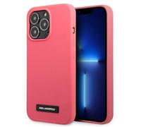 Karl Lagerfeld KLHCP13XSLMP1PI étui pour iPhone 13 Pro Max 6.7", coque rigide, rose, boîte en silicone