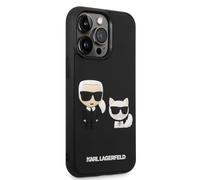 KARL LAGERFELD KLHCP14L3DRKCK Coque Rigide pour iPhone 14 Pro 6,1" Noir/Noir Karl & Choupette Ikonik 3D