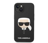 Karl Lagerfeld Coque pour iPhone 14 Plus Karl's Head Silicone Noir