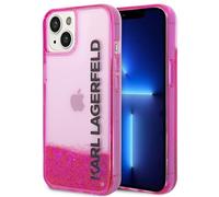 Karl Lagerfeld KLHCP14SLCKVF iPhone 14 / 15 / 13 6,1" rose/rose Hardcase Liquid Glitter Elong Housse de protection