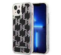 Karl Lagerfeld Karl Lagerfeld Coque arrière Liquid Glitter Monogram iPhone 14 Noir
