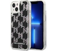 Karl Lagerfeld Klhcp14Slmnmk Iphone 14 / 15 / 13 6.1 Hardcase Black/Black Liquid Glitter Monogram