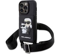 Karl Lagerfeld KLHCP14XCSAKCPMK iPhone 14 Pro Max étui rigide noir Crossbody Saffiano Karl & Choupette