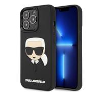 Karl Lagerfeld Coque pour iPhone 14 Pro Max 3D Rubber Karl's Head Noir
