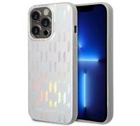 Karl Lagerfeld KLHCP14XLGMMSV3 Coque Rigide pour iPhone 14 Pro Max 6,7" Argent/Argent Monogramme Iridescent