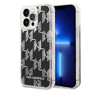 Karl Lagerfeld KLHCP14XLMNMK Coque pour iPhone 14 Pro Max 6,7" Coque Rigide Noir/Noir Paillettes Monogramme