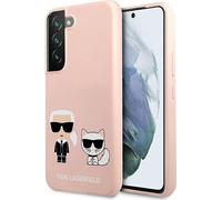 Karl Lagerfeld KLHCS22MSSKCI Samsung Galaxy S22+ Plus hardcase light pink/light pink Silicone Ikonik Karl & Choupette case
