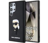 Karl Lagerfeld KLHCS24L3DRKINK S24 Ultra S928 noir hardcase 3D Rubber Ikonik Housse de protection