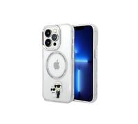 KARL LAGERFELD KLHMP14LHNKCIT Coque pour iPhone 14 Pro 6,1" Coque Rigide Transparente Iconique Karl & Choupette