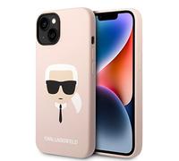 Karl Lagerfeld KLHMP14MSLKHLP Coque pour iPhone 14 Plus 6.7" Hardcase Rose Clair Silicone Karl`s Head