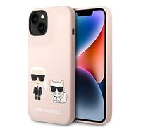 Karl Lagerfeld KLHMP14MSSKCI Coque pour iPhone 14 Plus 6,7" Coque Rigide en Silicone Rose Clair Karl & Choupette